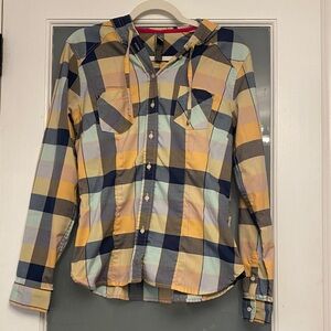 Mountain Hardwear Yellow and Blue Plaid Shirt